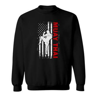Muay Thai American Flag Tee For Muay Thai Lovers Sweatshirt | Mazezy