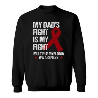 Multiple Myeloma Awareness Dad Burgundy Ribbon Gift Sweatshirt | Mazezy