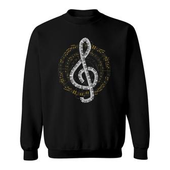 Music Notes Treble Clef Piano Music Lover Sweatshirt | Mazezy
