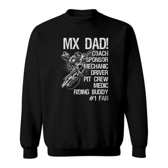 Mx Dad Coach Sponsor Mechanic Driver Pit Crew Medic Ridding Buddy Sweatshirt | Mazezy