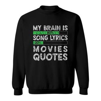 My Brain Is 80 Song Lyrics 20 Movies Qoutes Funny Sweatshirt - Seseable