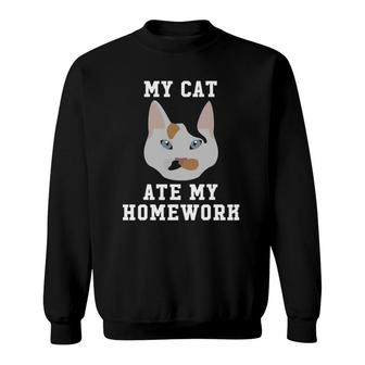 My Cat Ate My Homework - Japanese Bobtail Sweatshirt | Mazezy
