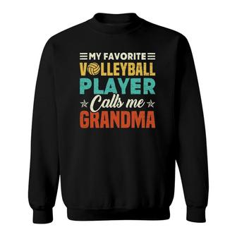 My Favorite Volleyball Player Calls Me Grandma Vintage Sweatshirt | Mazezy