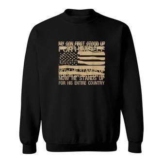 My Son Is A Soldier Hero Proud Father Army Sweatshirt | Mazezy
