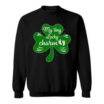 My Tiny Lucky Charm Funny Pregnancy Announcement Mother To Be 1St Mom New Parent New Dad Mom Baby Sweatshirt - Thegiftio UK