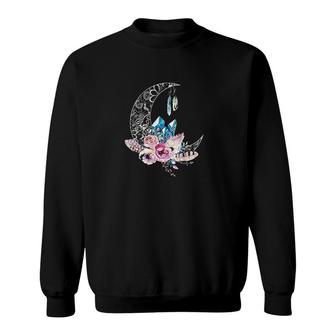 Mystical Boho Moon Crystals Sweatshirt | Mazezy