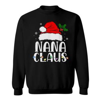 Nana Claus Christmas Pajama Family Matching Xmas Sweatshirt | Mazezy