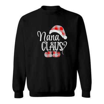 Nana Claus Grandkids Christmas Grandma Santa Hat Sweatshirt | Mazezy