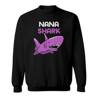 Nana Shark Funny Family Gift Mother's Day Sweatshirt | Mazezy