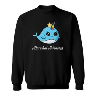 Narwhal Princess Cute Narwhal Girl Sweatshirt | Mazezy
