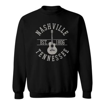 Nashville Tennessee Country Music City Guitar Player Gift Sweatshirt | Mazezy