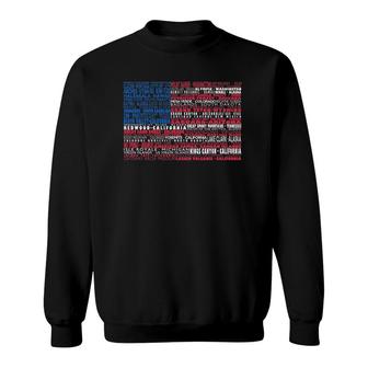 National Parks Of America Us Flag Word Cloud Sweatshirt | Mazezy
