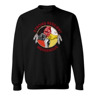 Native American Strong Resilient Indigeous Medicine Wheel Symbol Fist Bump Sweatshirt | Mazezy