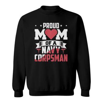 Navy Corpsman Proud Mom Sweatshirt | Mazezy