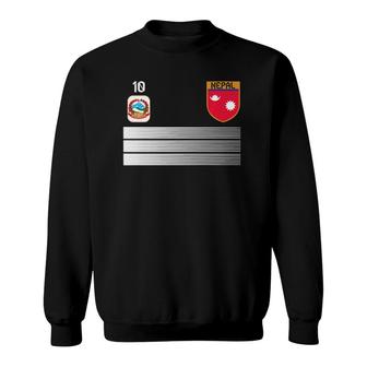 Nepal Football Jersey Number 10 Soccer Sweatshirt - Thegiftio UK