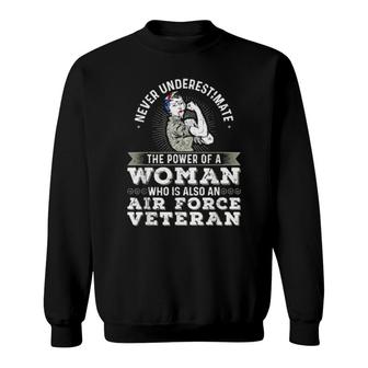 Never Underestimate A Air Force Veteran Soldier Sweatshirt | Mazezy