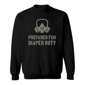 New Dad Prepared For Diaper Duty Funny Sweatshirt | Mazezy