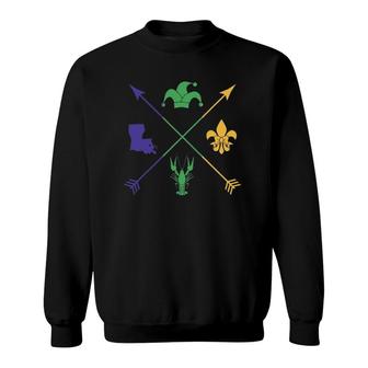 New Orleans Mardi Gras Outfit Carnival Parade Party Costume Sweatshirt | Mazezy