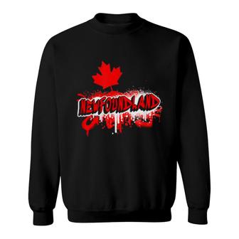Newfoundland Canada Maple Leaf Flags Sweatshirt | Mazezy