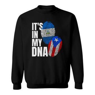 Nicaraguan And Puerto Rican Dna Flag Heritage Gift Sweatshirt | Mazezy