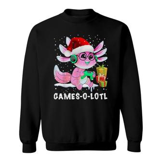 Niedliches Axolotl Gamesolotl Spielvideospiel Weihnachtsliebhaber Sweatshirt | Mazezy