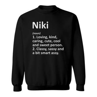 Niki Definition Personalized Name Funny Birthday Gift Idea Sweatshirt | Mazezy