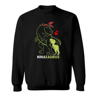 Ninasaurus Nina Tyrannosaurus Dinosaur Baby Mother's Day Sweatshirt | Mazezy
