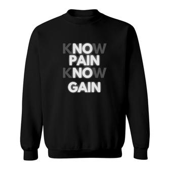 No Pain No Gain Fitness Body Building Lifting Cardio Sweatshirt | Mazezy