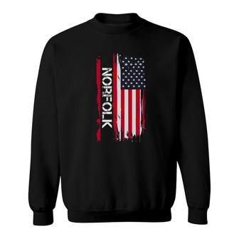 Norfolk Virginia American Flag Sweatshirt | Mazezy