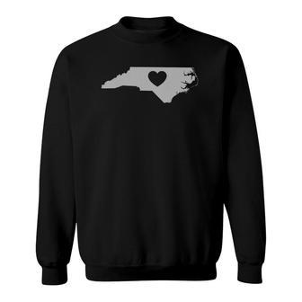 North Carolina Home State Love Heart Sweatshirt | Mazezy