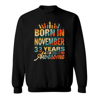 November 1988 33 Year Old 33Rd Birthday Candle Sweatshirt | Mazezy