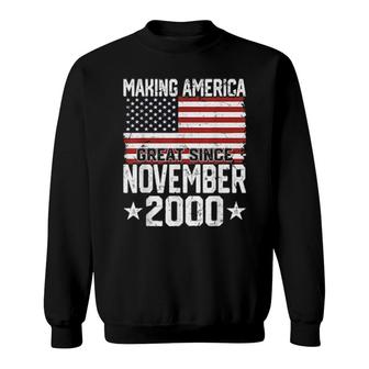 November 2000 American Flag 21St Birthday 21 Yrs Old Sweatshirt | Mazezy