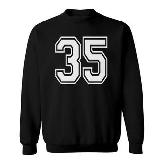 Number 35 Numbered Uniform Sports Jersey Team 35Th Birthday Sweatshirt | Mazezy