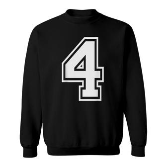 Number 4 Sports Player Number Sweatshirt | Mazezy