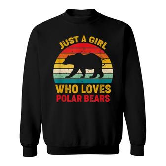 Nur Ein Mädchen, Das Eisbären Liebt Retro Sunset Bears Sweatshirt | Mazezy