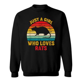 Nur Ein Mädchen, Das Ratten Liebt Retro Sunset Rats Sweatshirt | Mazezy