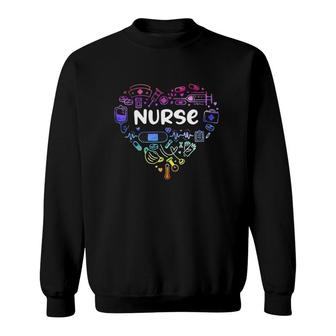 Nurse Nursing Tools Heart Medical Worker Sweatshirt | Mazezy