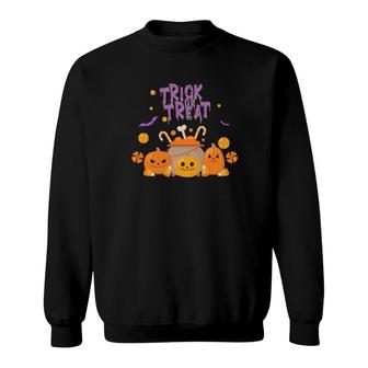 Official Trick Or Treat Pumpkin Halloween Sweatshirt | Mazezy