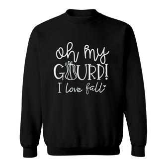 Oh My Gourd Women Halloween Fall Funny Saying Graphic Thanksgiving Sweatshirt - Seseable