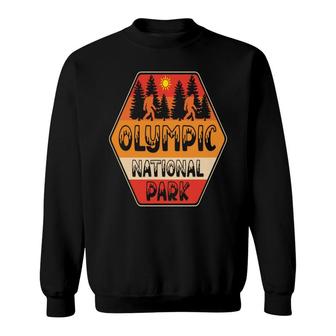 Olympic National Park Vintage Retro Sunset Travel Adventure Sweatshirt - Thegiftio