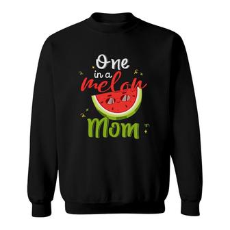 One In A Melon Mom Watermelon Funny Family Matching Men Sweatshirt | Mazezy