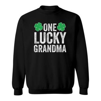 One Lucky Grandma Clover Women St Patricks Day Grandmother Sweatshirt | Mazezy