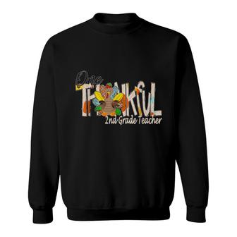 One Thankful Teacher Turkey Thankful Grateful Sweatshirt | Mazezy