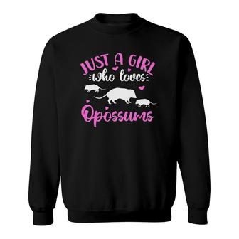 Opossum Possum Just A Girl Who Loves Opossums Gift Sweatshirt | Mazezy