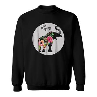 Optimistic Floral Elephant Womens Girls Sweatshirt - Thegiftio UK