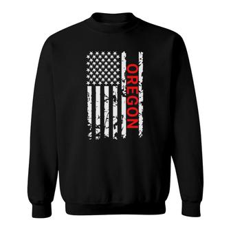 Oregon Usa American Flag Vintage Gift Sweatshirt | Mazezy
