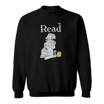 Out Of Print Womens Classic Childrens Book Themed Scoop Read Elephant Sweatshirt - Seseable