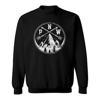 Pacific Northwest Mountains Compass Style Sweatshirt | Mazezy