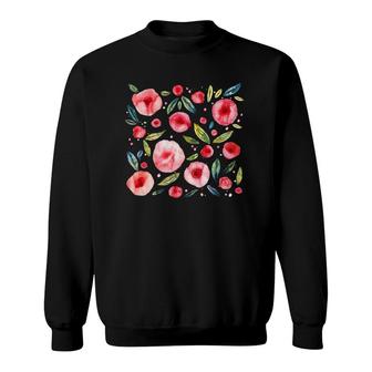 Painted Wildflowers Botanical Design Sweatshirt | Mazezy