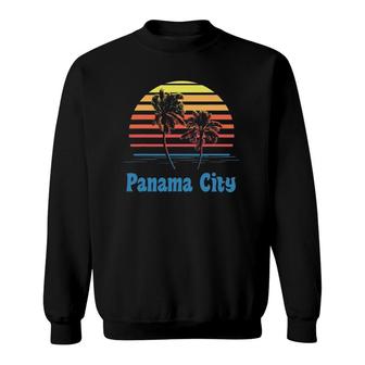 Panama City Florida Sunset Palm Trees Beach Vacation Sweatshirt | Mazezy UK